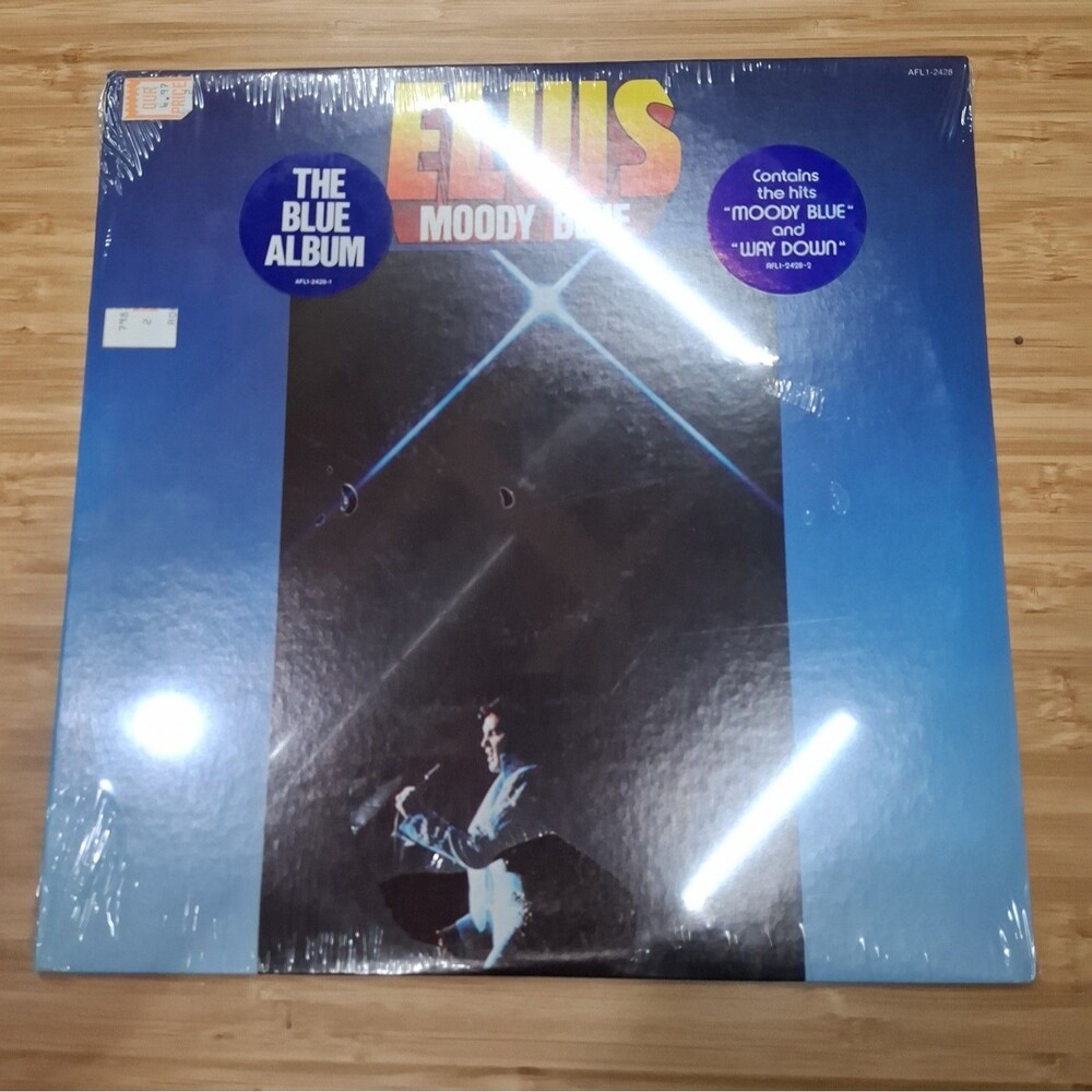 Elvis Presley Moody Blue 1977 RCA AFL1-2428 SEALED Blue Vinyl LP Hype Stickers